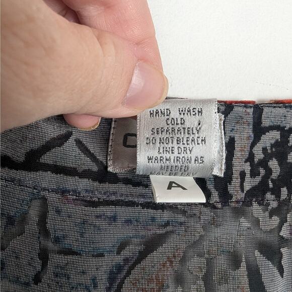 Chico's Floral Semi Sheer Burnout Velvet Silk Blend Tunic Size 2 | Large - Picture 8 of 8